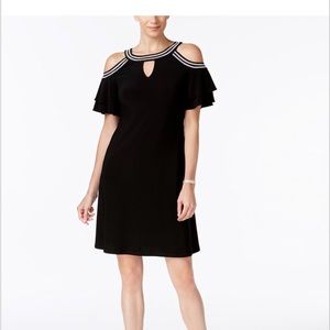 MSK black dress with rhinestone accents